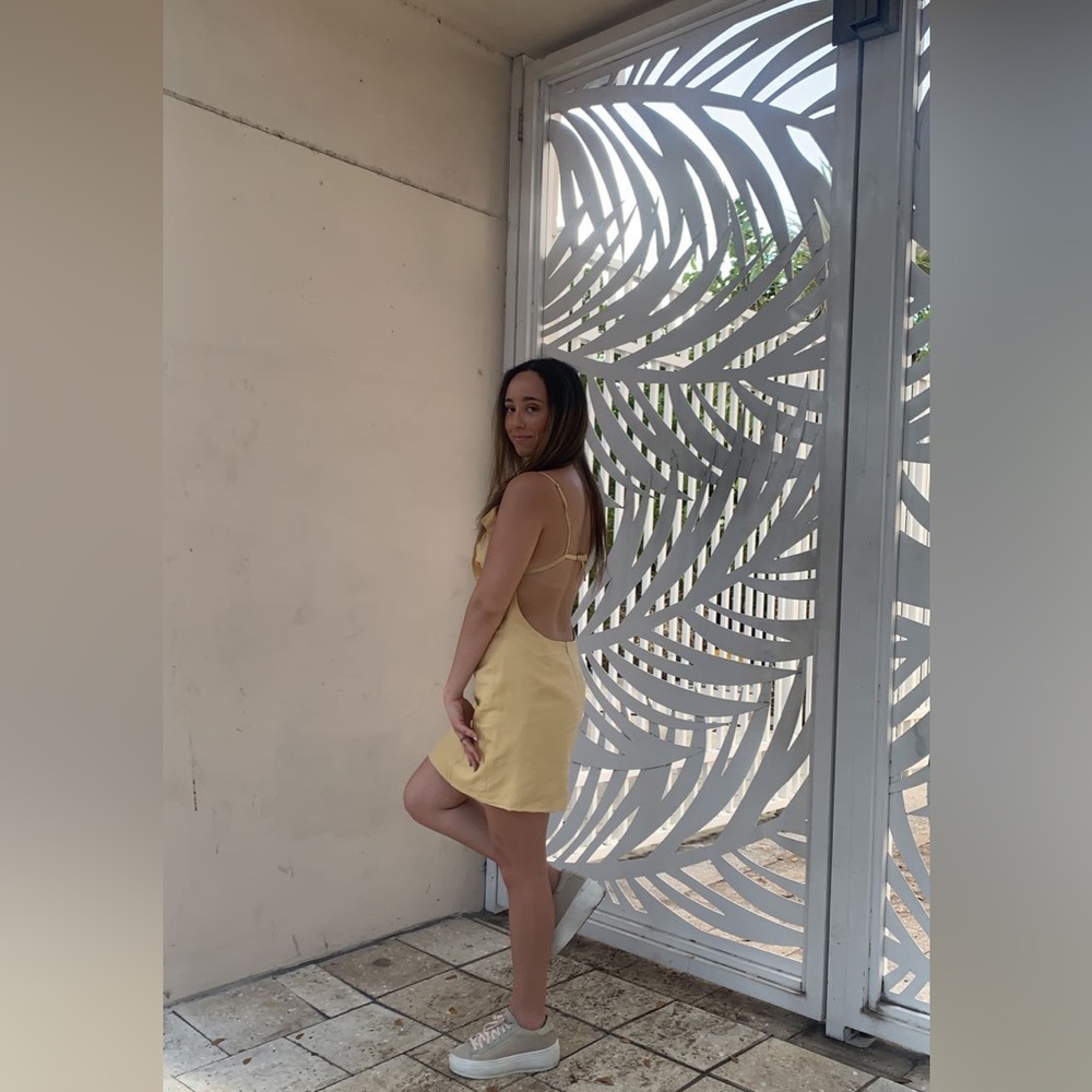 Jacquemus L’amour cotton yellow plain dress